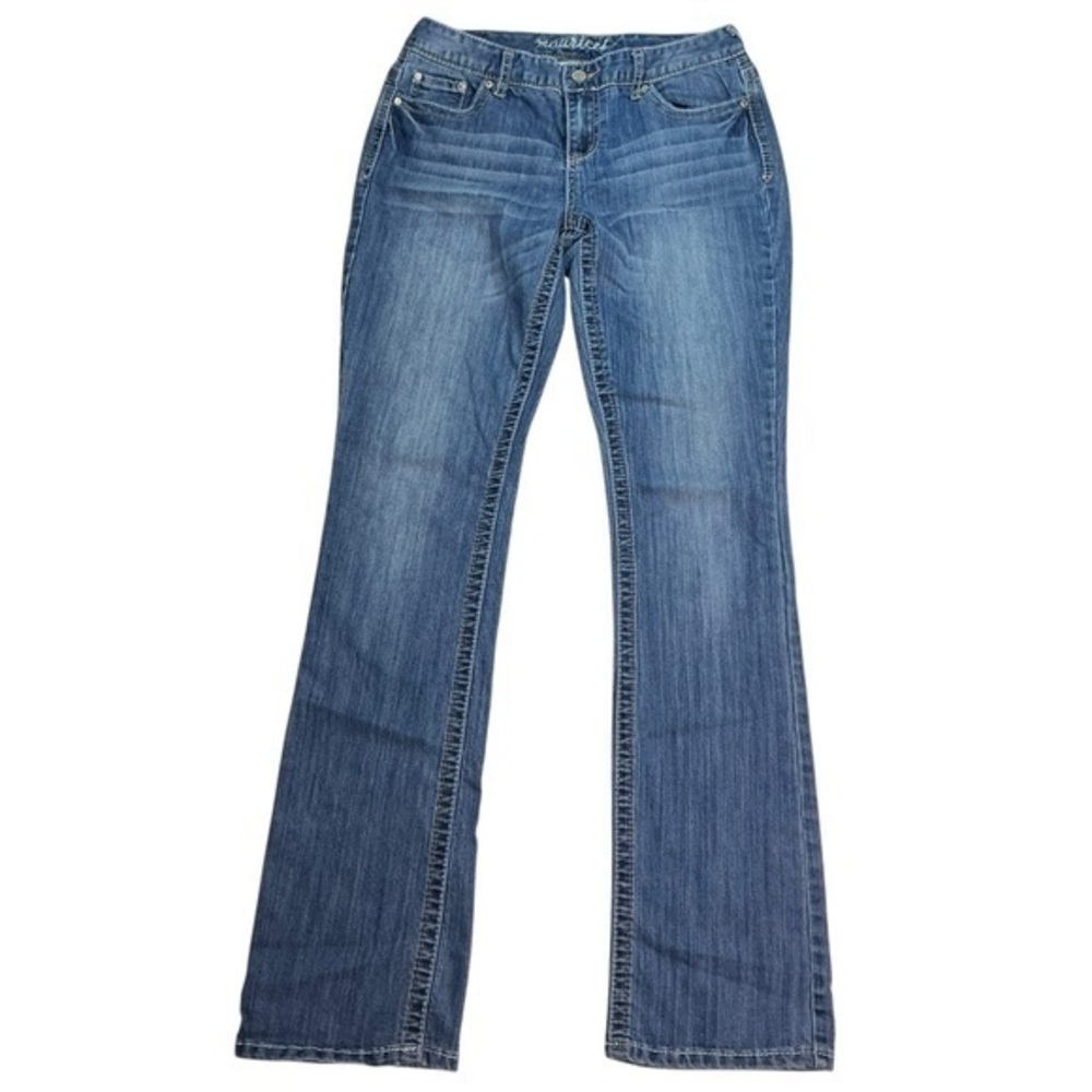 Maurices Straight Leg Blue Jeans Medium Wash Denim Blue‎ Size 7 8 Extra Long